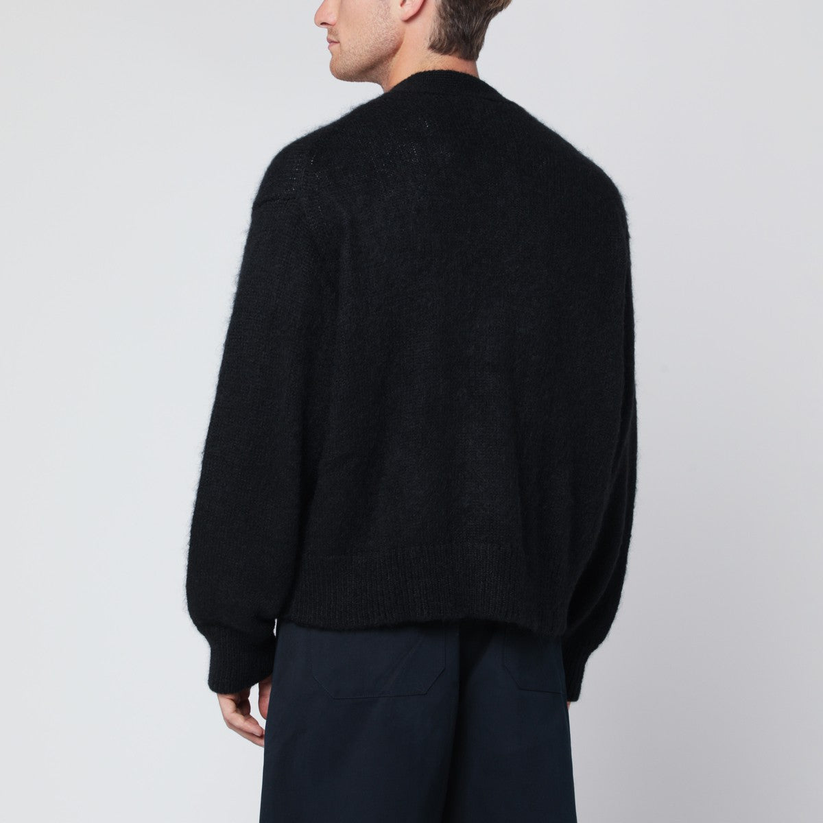 STUDIO NICHOLSON Black mohair-blend cardigan
